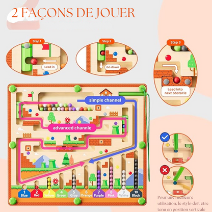 MazeCount™ | Labyrinthe magnétique de couleurs et de chiffres