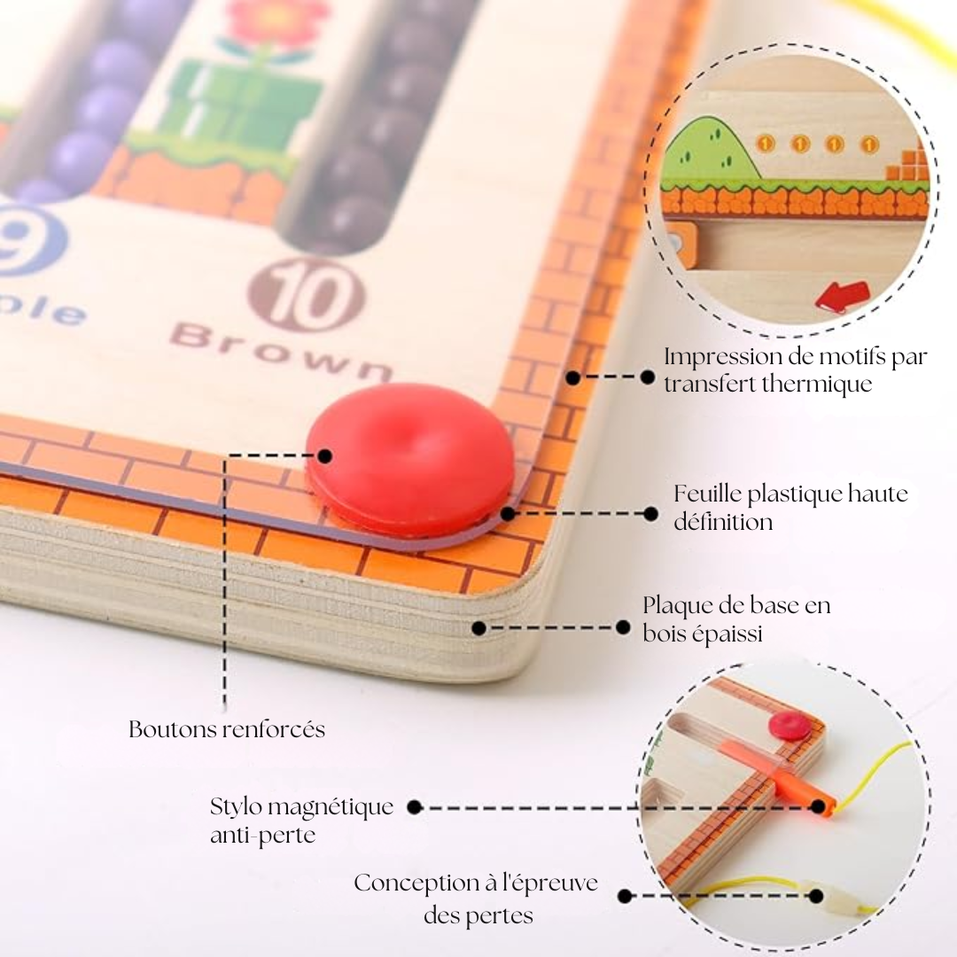 MazeCount™ | Labyrinthe magnétique de couleurs et de chiffres
